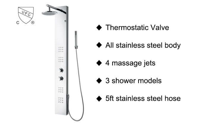 Thermostatic Valve Shower Panel